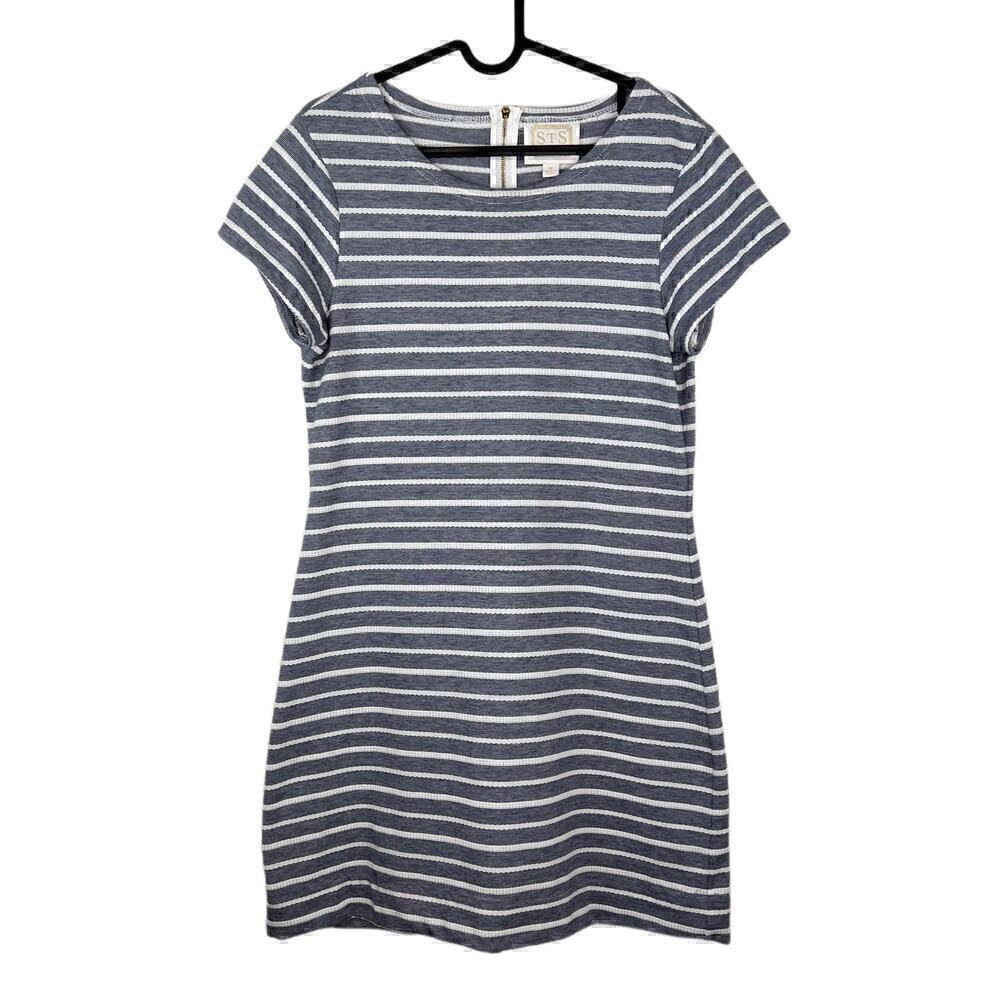 Sail to Sable Striped Nautical Preppy Resortwear Shift Shirt Dress Size Medium